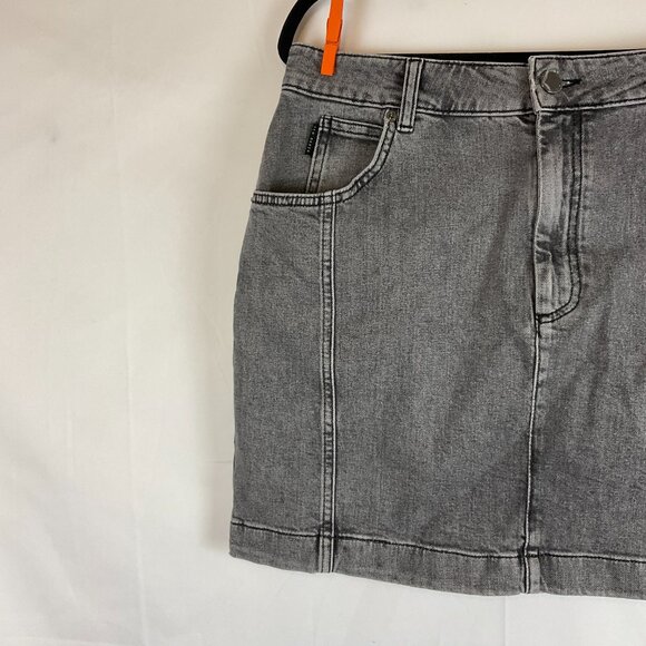 Ted Baker Denim Skirt 4 Gray US 10 Straight Pockets - Picture 2 of 9